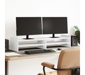 Soporte De Monitor | Soporte De Pantalla Madera Maciza De Pino Blanco 100x27x20 Cm Cfw730647