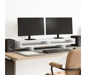 Soporte De Monitor | Soporte De Pantalla Madera Maciza De Pino Blanco 100x27x15 Cm Cfw148352