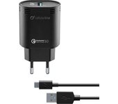 Cellularline Usb Charger Kit 18w - Usb-c - Huawei, Xiaomi, Wiko, Asus And Other Smartphone