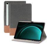 Funda Tipo Billetera Con Textura Cruzada De Cuero Sintético Para Tableta Samsung Galaxy Tab S9 Fe