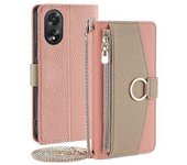 Funda Tipo Billetera De Cuero Tipo Cartera Para Teléfono Oppo A38 4g/a18 4g Con Espejo De Maquillaje