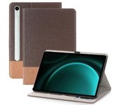 Funda Tipo Billetera Con Textura Cruzada De Cuero Sintético Para Tableta Samsung Galaxy Tab S9 Fe