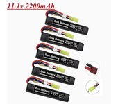 (5 Piezas De Enchufe T) 2095 11,1 V 2200 Mah Batería De Polímero De Litio Compatible Con Pistola De Agua 3s Batería Compatible Con Mini Pistolas De