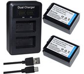 (np-fw50x2)batería Np-fw50 Compatible Con Sony Nex-5, Nex-5n, Nex-5r, Nex-5t, Nex-3, Nex-3n/cargador Lcd