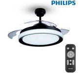 Ventilador Techo De Led Modelo Atlas Negro Potencia: 28+35w Con Mando A Distancia Philips [e3-93545]