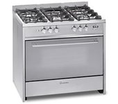 Cocina De Gas G910x Nat, 5 Fuegos, Horno Gas, Acero Inoxidable, 90x60, Meireles