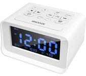 Radio Despertador Digital Con Pantalla De Temperatura - Blanco