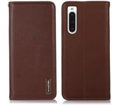Funda Khazneh Para Sony Xperia 10 V, Con Bloqueo Rfid, De Piel De Vaca Auténtica, Con Soporte, Color Marrón