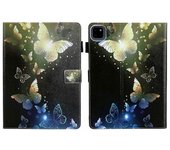 Funda De Cuero Con Estampado De Mariposas Doradas Para Ipad Pro 11 (2024) Con Ranuras Para Tarjetas