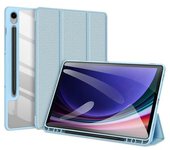 Para Samsung Galaxy Tab S9 Fe Tablet Leather Case Cubierta De Ranura Para Bolígrafo De Soporte De Tres Pliegues-bebé Azul