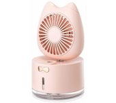 Ic Noe Mini Ventilador De Escritorio Recargable Por Usb (rosa)