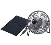 Ventilador De Hierro Usb 5,5 W Ventilador De Refrigeración Para Coche Con Ventilación De 8 Pulgadas + Panel Solar Negro Alimentado Para Uso En