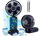 Ventilador De Mano Muy Silencioso, Mini Ventilador De 4000 Mah, Ventilador De Mesa Portátil, Batería De 5 Velocidades, Funcionamiento Por Usb,