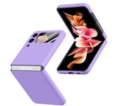 Anti-drop Pu Leather Coated Hard Pc Back Phone Case With Tempered Glass Screen Protector For Samsung Galaxy Z Flip3 5g