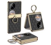 Para Funda Plegable Zte Libero Pc Recubierta De Cuero Pu Cubierta De Teléfono Antideslizante Con Borde Mate-café