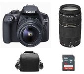 Canon Eos 1300d + Ef-s 18-55mm F3.5-5.6 Iii + Canon Ef 75-300mm F4-5.6 Iii + Canon Bag + 16gb Card