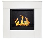 Chimenea De Bioetanol De Suelo En Madera Blanca Made In Italy Michelangelo 96x36x90h