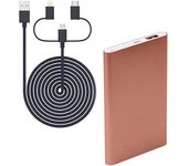 Power Bank 4000mah, Batería Externa, Cargador Cable 3en1, Para Ios, Android, Móviles, Tablets Rosa Blaupunkt Blp7100.158