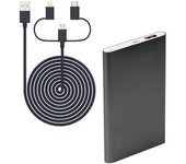 Power Bank 4000mah, Batería Externa, Cargador Cable 3en1, Para Ios, Android, Móviles, Tablets Gris Blaupunkt Blp7100.153