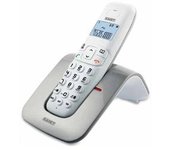 Teléfono Con Identificador De Llamadas Saiet Slide Dect, Color Plateado Y Blanco