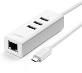 Adaptador Ugreen 20792 4in1 Type-c A 3usb3.0 100mbps Para Huawei Mate40/p50 Samsung S20