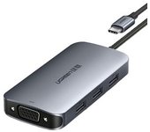 Adaptador Ugreen 50210 4in1 Type-c A 3usb3.0 Vga Para Huawei Mate40/p50 Samsung S20