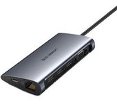 Adaptador Ugreen 50539 Cm147 8in1 Type-c A Hdmi Vga 3usb Sd/tf 1000mbps Hub Para Huawei Mate40/p50 Samsung S20