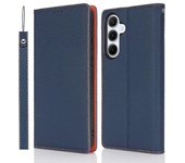 Funda Para Samsung Galaxy S24 Fe Con Textura De Lichi, Piel De Vaca Auténtica, Funda Para Teléfono Con Correa