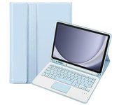 Estuche De Cuero + Teclado Inalámbrico Para Samsung Galaxy Tab A9 + X210 X215 X216, Panel Táctil Y Ranura Para Lápiz