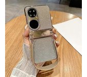 Estuche Rígido Para Teléfono Huawei P50 Con Correa Para La Muñeca, Diamantes De Imitación Y Purpurina Para Pc
