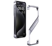 Funda Para Iphone 15 Pro Sin Marco, Carcasa De Aleación De Aluminio En Forma De S Con Soporte, Color Plateado