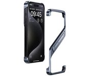 Funda Para Iphone 15 Pro Sin Marco, Carcasa De Aleación De Aluminio En Forma De S Con Soporte, Color Gris