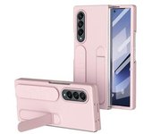 Funda Para Samsung Galaxy Z Fold4 5g Con Película De Vidrio Templado, Soporte Para Muñeca, Funda De Silicona Y Pc