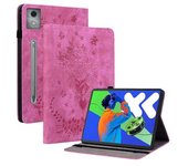 Funda Para Lenovo Tab P12 Pro 12.7 2025/xiaoxin Pad Pro 12.7 (2025), Tarjetero, Funda De Piel Antiarañazos Con Estampado De Flores Rosas