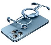 Funda Para Teléfono Sin Marco Con Soporte De Tpu Y Aleación De Aluminio Para Iphone 13 Pro Max, Compatible Con Magsafe, Color Azul