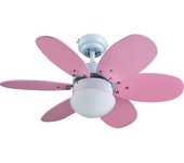 Bastilipo - Aguadulce Rc-ventilador De Techo Con Mando A Distancia-60w Y 75cm Diametro- Luz Led Incorporada , Rosa/azul, 75 Cm