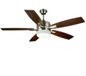 Bastilipo - Adra Níquel Led (132cm) - Ventilador De Techo 3 Velocidades Con Mando A Distancia Y Palas Reversibles