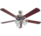 Bastilipo - Salou 132cm Ventilador De Techo Salou Para 3 Tulipas, E27, 60 Watts, Gris Satinado, 132 X 47 Cm
