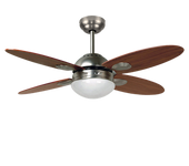 Bastilipo - Bastilipo Bermeo Níquel Ventilador Techo Con Mando A Distancia E27, 60 W, Blanco, 105 X 41 Cm, Eficiencia Energética G