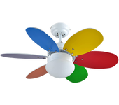 Bastilipo - Caleta Rc - Ventilador De Techo Con Mando A Distancia - 60w Y 75cm De Diametro - Luz Led Incorporada