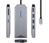 Docking Usb 3.2 Tipo-c Aisens Asuc-8p004-gr/ 1 Hdmi/ 3 Usb/ 1 Rj45/ 1 Lector Tarjetas / Usb Pd/ Gris