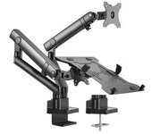 Aisens Soporte De Mesa Pro Contrapeso Giratorio E Inclinable Para Portatil Y Monitor/tv 8kg De 17-32, Negro