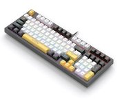 Teclado Mecánico Con Numérico - Blanco/amarillo (portugués) Pct650c