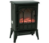 Chimenea Eléctrica De Vidrio Templado Homcom 39x23x56,5 Cm - Negro