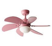 Ventilador De Techo Moderno Con Mando A Distancia Iluminación Led Material Sintético Y Madera Contrachapada Rosa Logar - Rosa