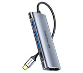 Adaptador Samzhe Th-04 6in1 Type-c A Hdmi 3usb3.0 Pd100w 1000mbps Para Huawei Mate40/p50 Samsung S20
