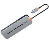 Adaptador Erazer Dc10 10in1 Type-c A 3usb3.0 Rj45 1000mbps Hdmi Vga Pd Aux 3.5mm Sd/tf Para Huawei Mate40/p50 Samsung S20