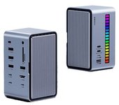 Adaptador Portable Hardisk Hagibis U100 Type-c A Hdmi M.2 Rgb Sd/tf Usb-c Usb3.1 Usb3.0 Usb2.0 Aux 3.5mm Pd Para Huawei Mate40/p50 Samsung S20
