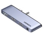 Adaptador Ugreen 80332 Cm349 Type-c A 2usb3.0 Aux 3.5mm Hdmi Para Surface Go