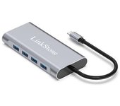 Adaptador Linksane C330c 11in1 Type-c A 100mbps 4usb3.0 Vga Hdmi Sd/tf Pd Aux 3.5mm Para Huawei Mate40/p50 Samsung S20